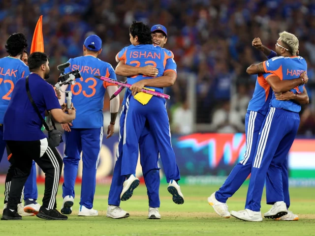 india players celebrate after winning the icc men s t20 world cup photo reuters