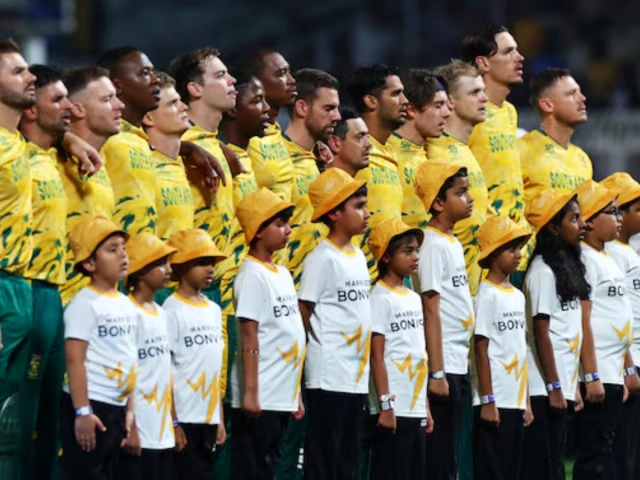 icc men s t20 world cup 2026   semi final   south africa v new zealand   eden gardens kolkata india   march 4 2026 south africa players line up during the national anthems before the match photo reuters