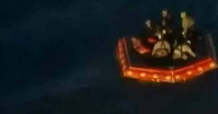 Artemis II astronauts hoisted by helicopter to Navy ship