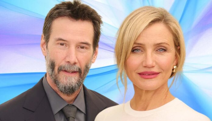 Cameron Diaz reacts to Keanu Reeve's memory slip