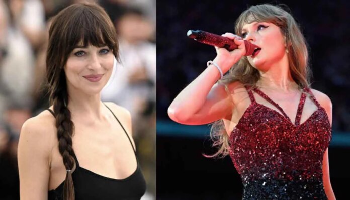 Dakota Johnson reacts after Taylor Swift praises her in Time magazine