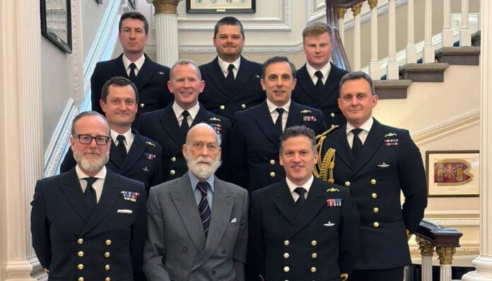 Prince Michael of Kent makes rare appearance at Submariners' London reception