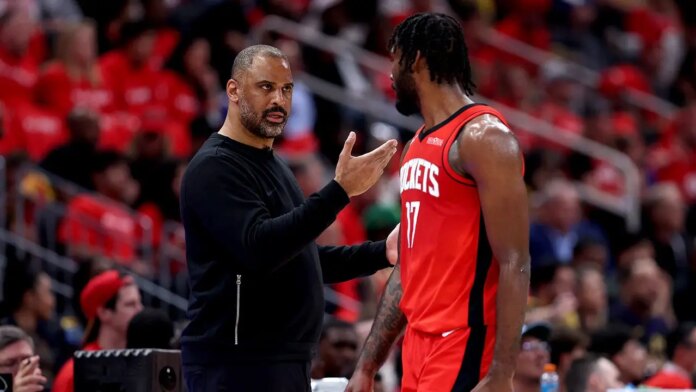 Rockets coach Ime Udoka tells team to 'grow up' after blowing late lead to fall behind Lakers 3-0 in playoffs