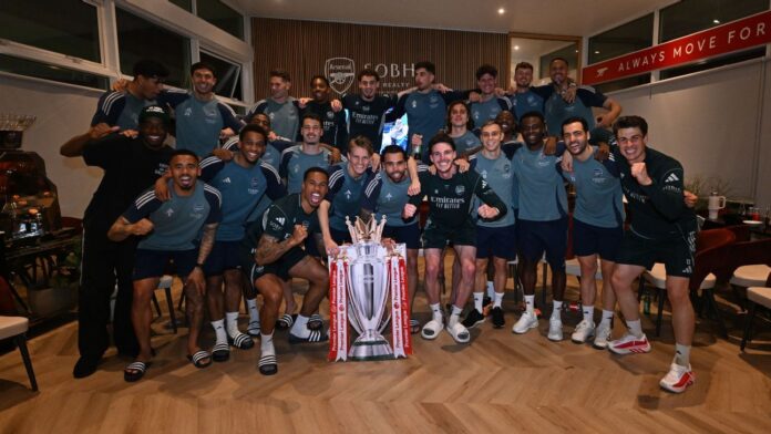 Arsenal win first Premier League title in 22 years after Man City draw