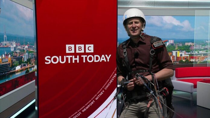 BBC South presenter learns to paraglide for air quality special