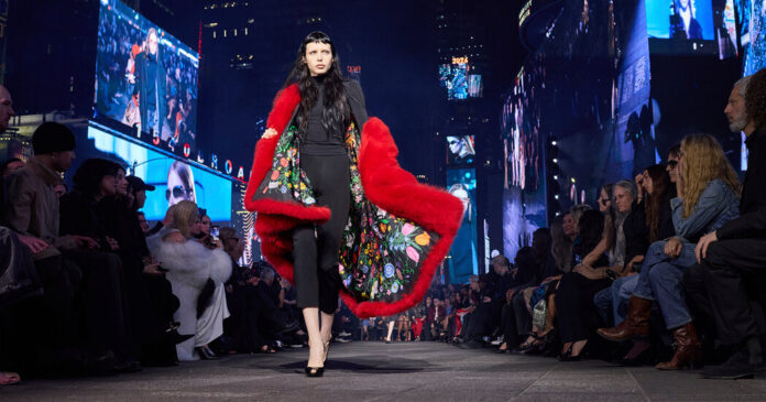 Gucci Got Tom Brady and Cindy Crawford to Strut Their Stuff in Times Square
