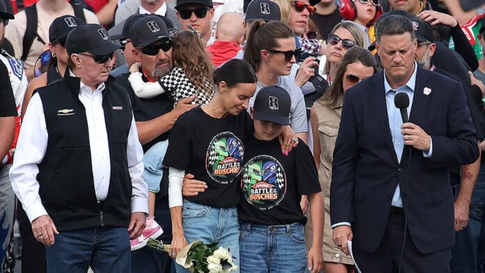 Kyle Busch's family surrounded by drivers and team owners during heartfelt Coca-Cola 600 ceremony