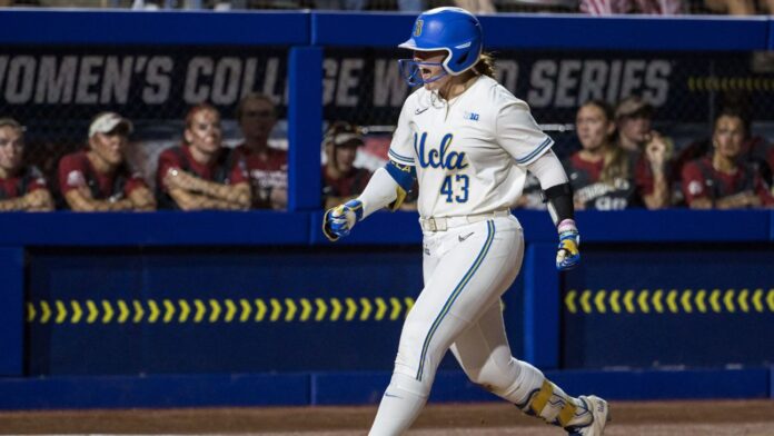 Megan Grant sets UCLA record with 91st career HR in WCWS rout of Ark.