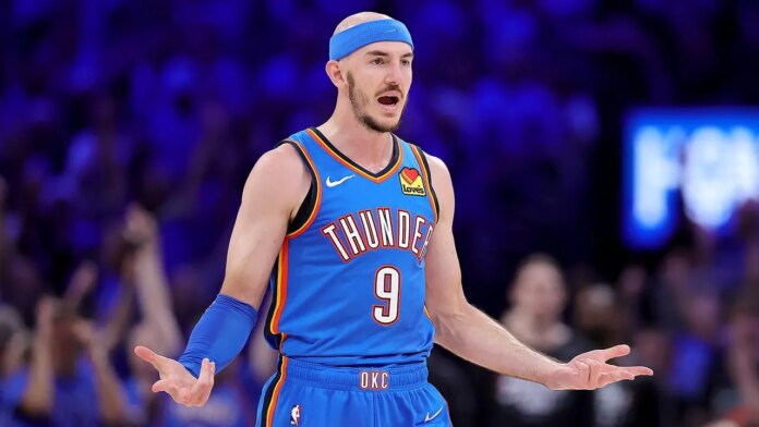Thunder star Alex Caruso shoves camera out of huddle during double overtime loss to Spurs