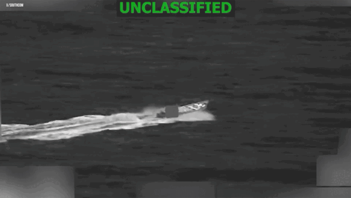 A military strike targeted a suspected narco-trafficking vessel