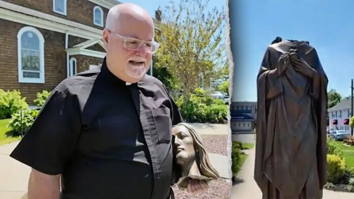 Woman arrested after allegedly beheading Jesus statue outside Catholic church