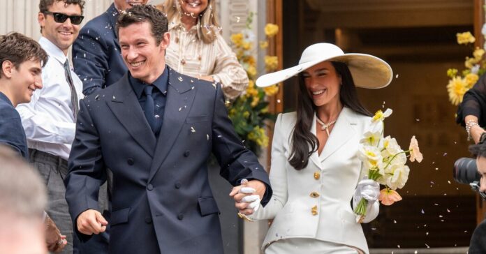 Dua Lipa Wears Bianca Jagger-Inspired Wedding Look to Marry Callum Turner