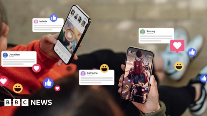 Social media notifications and phones.