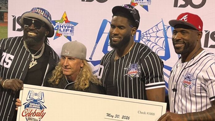 Skattebo's backflip, Odell autographs headline Brian Burns Celebrity Softball Game