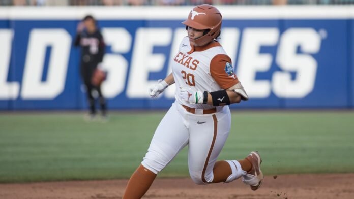 Texas topples Texas Tech in Game 1 of WCWS finals