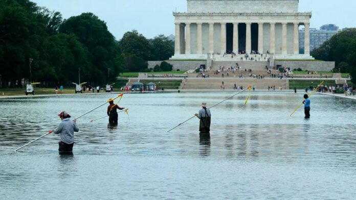 White House condemns 'targeted sabotage' of reflecting pool as repairs pushed past July 4 celebration
