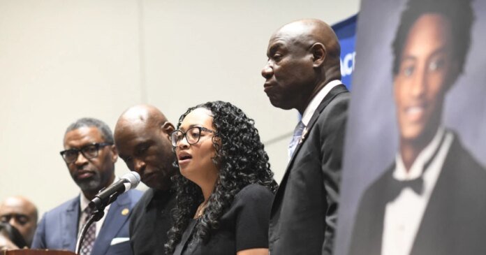 Attorney Ben Crump presents Nolan Wells’ independent autopsy results
