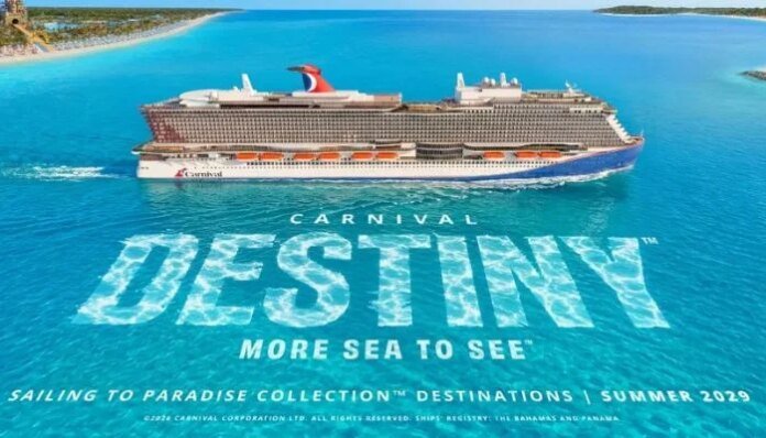 Carnival unveils ‘Carnival Destiny' as first ace-class ship, set to redefine cruising in 2029