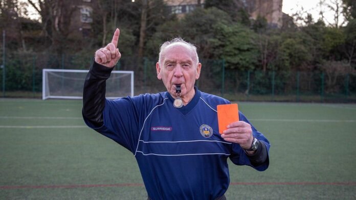 How a 93-year-old soccer referee credits wartime rations and discipline for his longevity