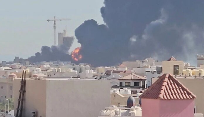 Iran attacks Bahrain and Kuwait, where power, water plant alight