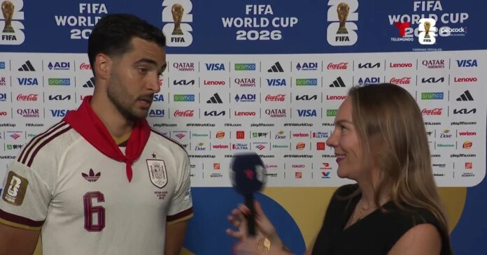 Mikel Merino no puede ocultar su felicidad tras anotar el gol de la victoria para España