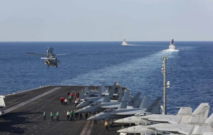 One crew member missing after US Navy helicopter makes emergency landing in Arabian Sea