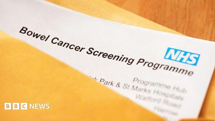 NHS screening program documents in a manilla folder.