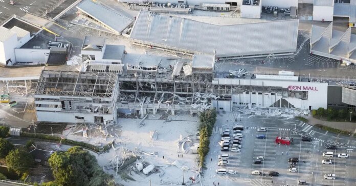 Powerful earthquake in southern Japan leaves people trapped in damaged mall, with a report of 