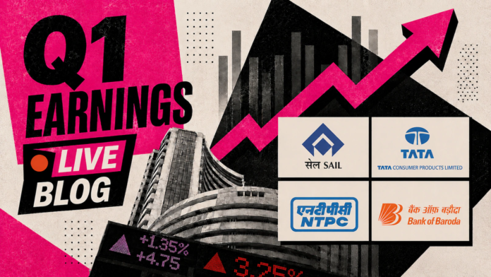 Q1 Results Live Updates: Tata Consumers Net Profit, Revenue Grow; DCB Bank Profit Jumps Over 35%; Bank of Baroda In Focus