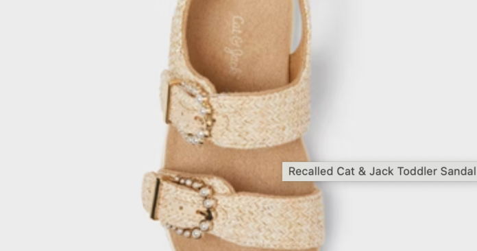 Target recalls over 200,000 children's sandals after pearls detach, creating choking risk