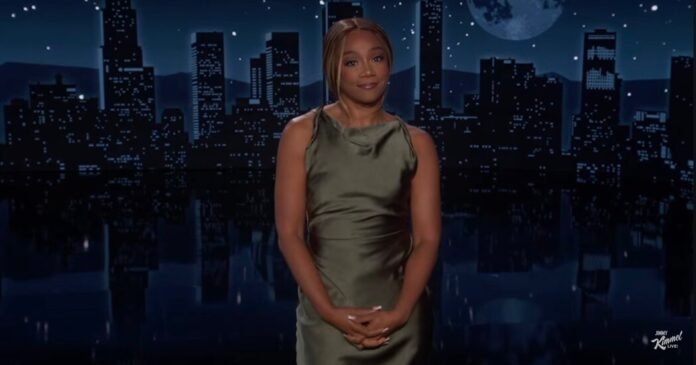 ‘Kimmel’ Guest Host Tiffany Haddish Roasts Trump’s Fourth of July Party