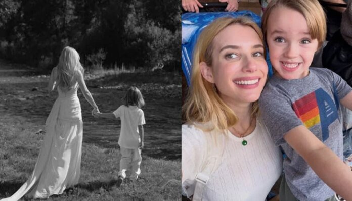 Emma Roberts' son steals the show at her wedding to Cody John