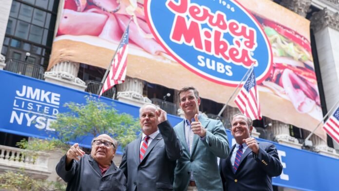Jersey Mike's stock falls 6% in public market debut after pricing shares at $23