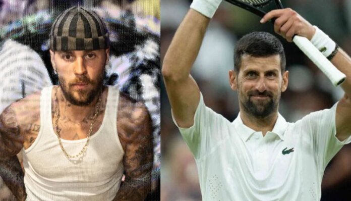 Justin Bieber takes playful swipe at Novak Djokovic