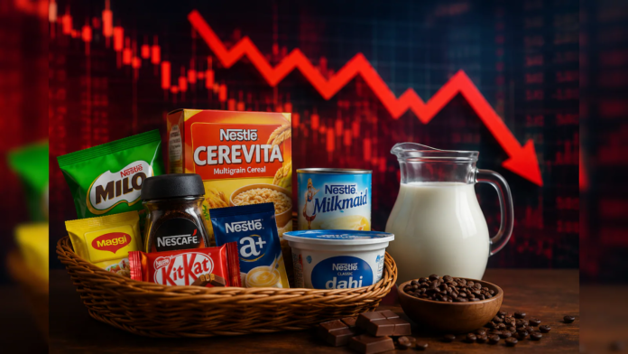 Nestle India Shares Fall Over 4% As Management Flags Consumption Slowdown, Geopolitical Risks